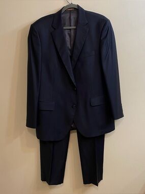 Peter Millar Hartford Classic Fit Navy 100% Wool Suit Men’s Sz 44R Pants 38x32